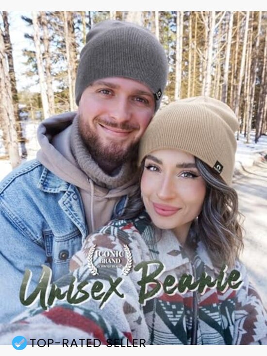 Double-Layer Beanie Hat Ultra Soft Stretchy Cuffless Unisex Warm Thick Winter main image 5